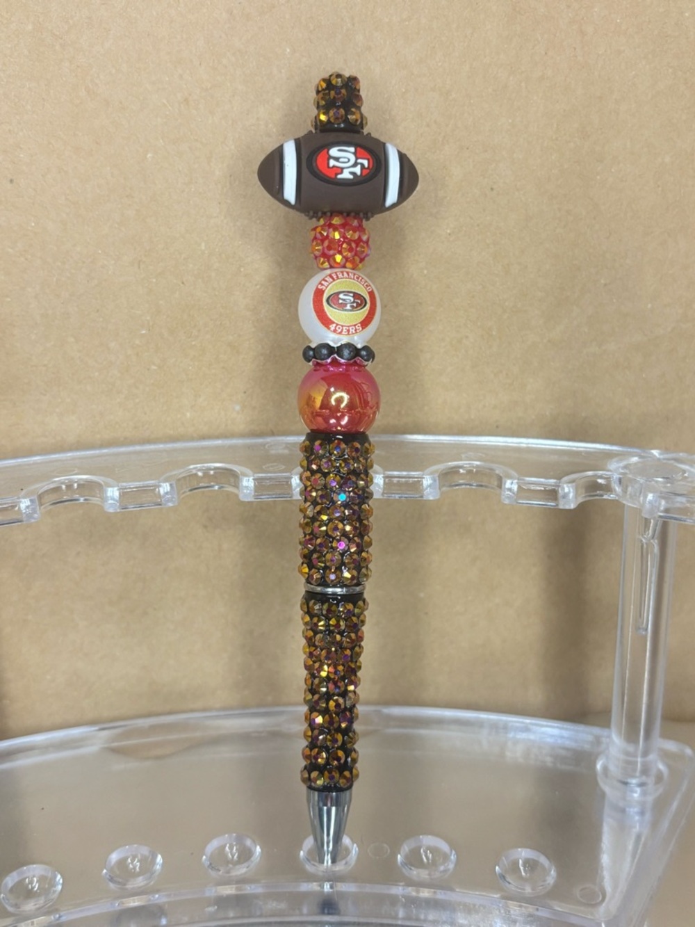 San Francisco 49ers Crystal Football Pen - Red & Gold